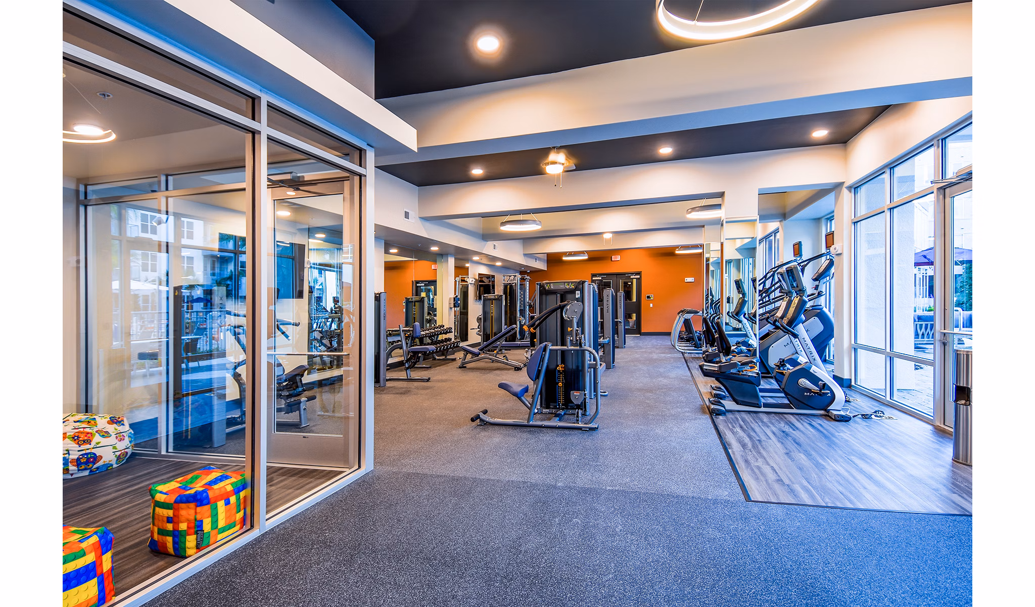 State-of-the-art fitness center with modern equipment at Sanctuary at Centerpointe Apartments
