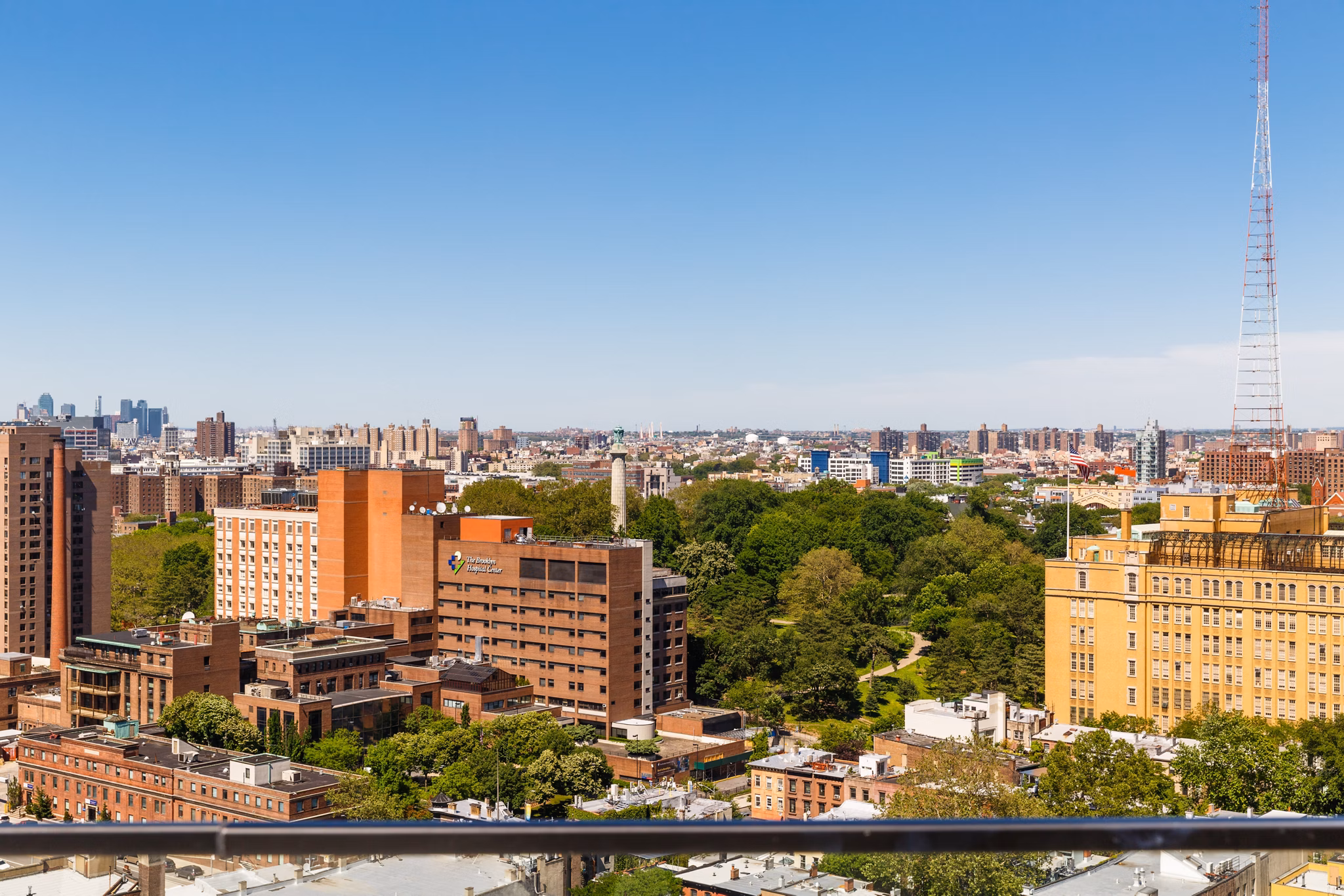Stunning cityscape view at 1 Flatbush luxury apartments located in a vibrant Brooklyn neighborhood