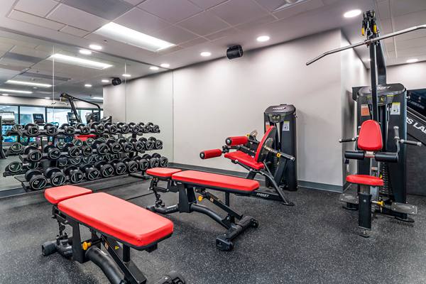 fitness center at Union on 6th Apartments