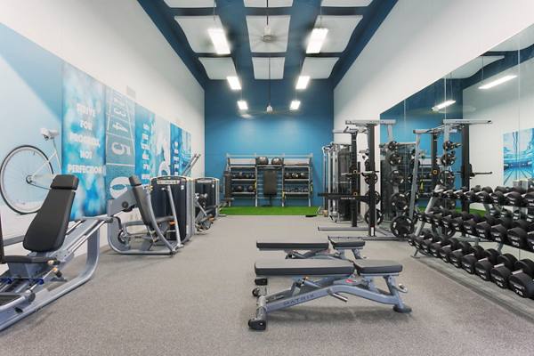 fitness center at ORA Apartments