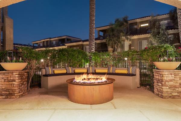 fire pit at GlenEagles Apartments
