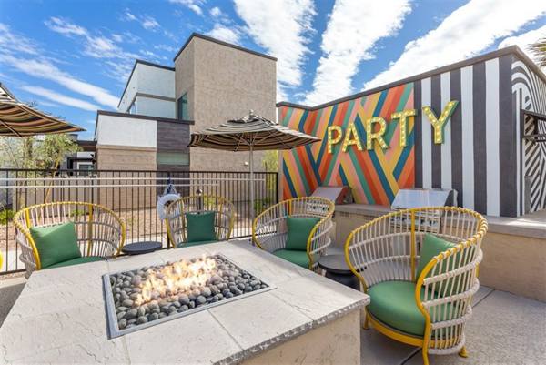 fire pit at Elux at Norterra Apartments