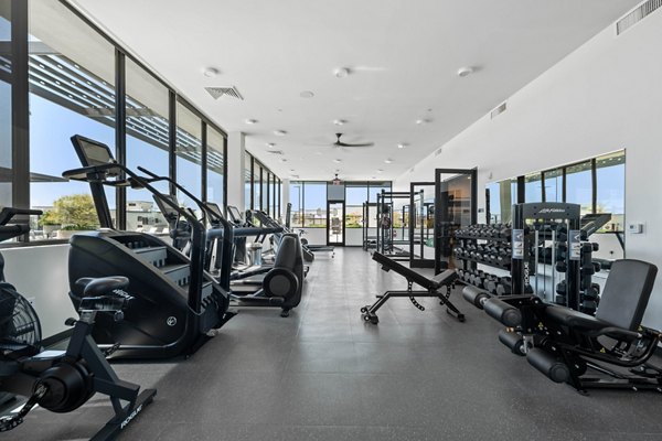 fitness center at The Battery Apartments