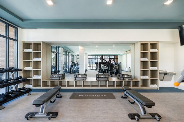 fitness center at Restore at Carolina Park Apartments