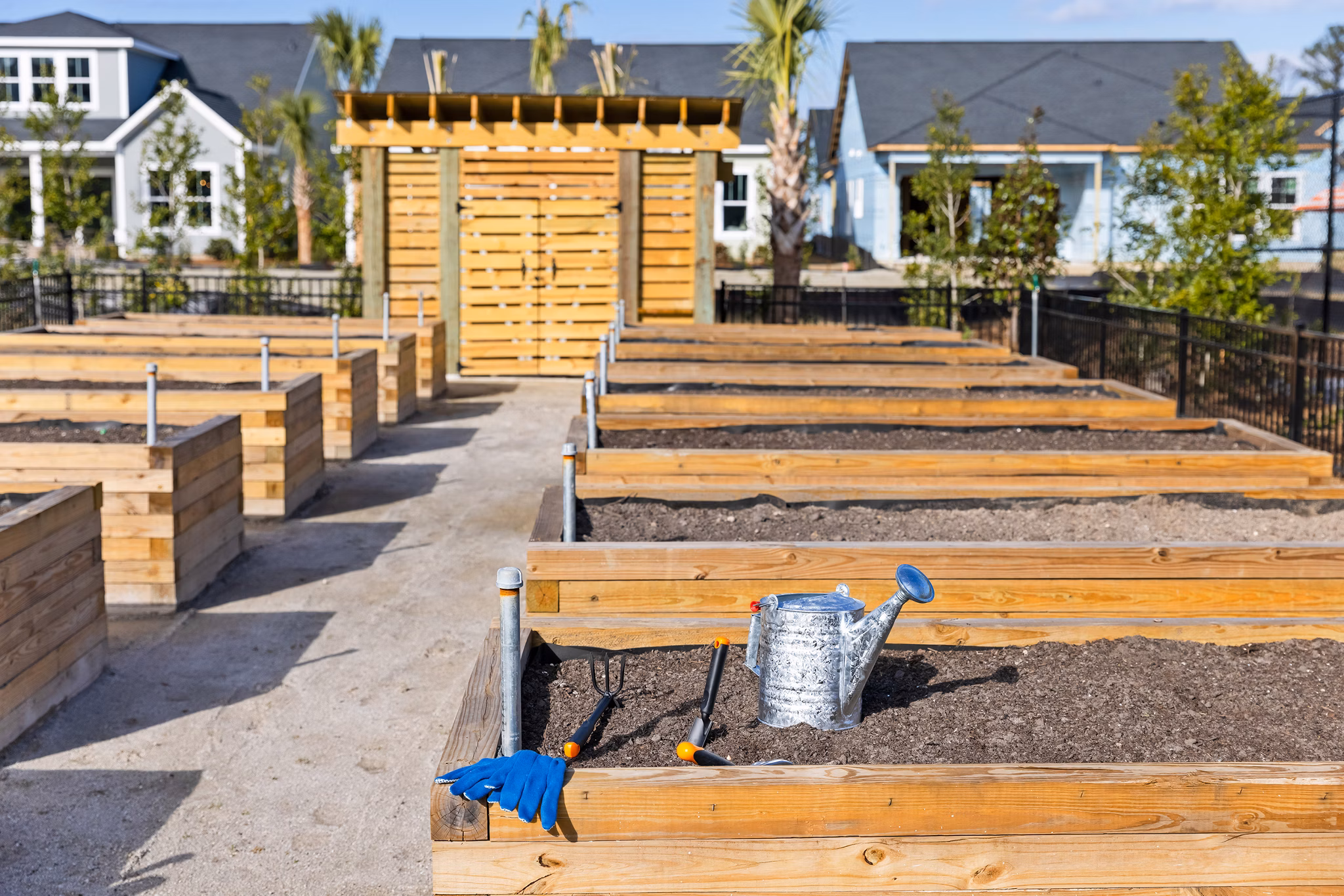 community garden at Revel at Carolina Park Apartments