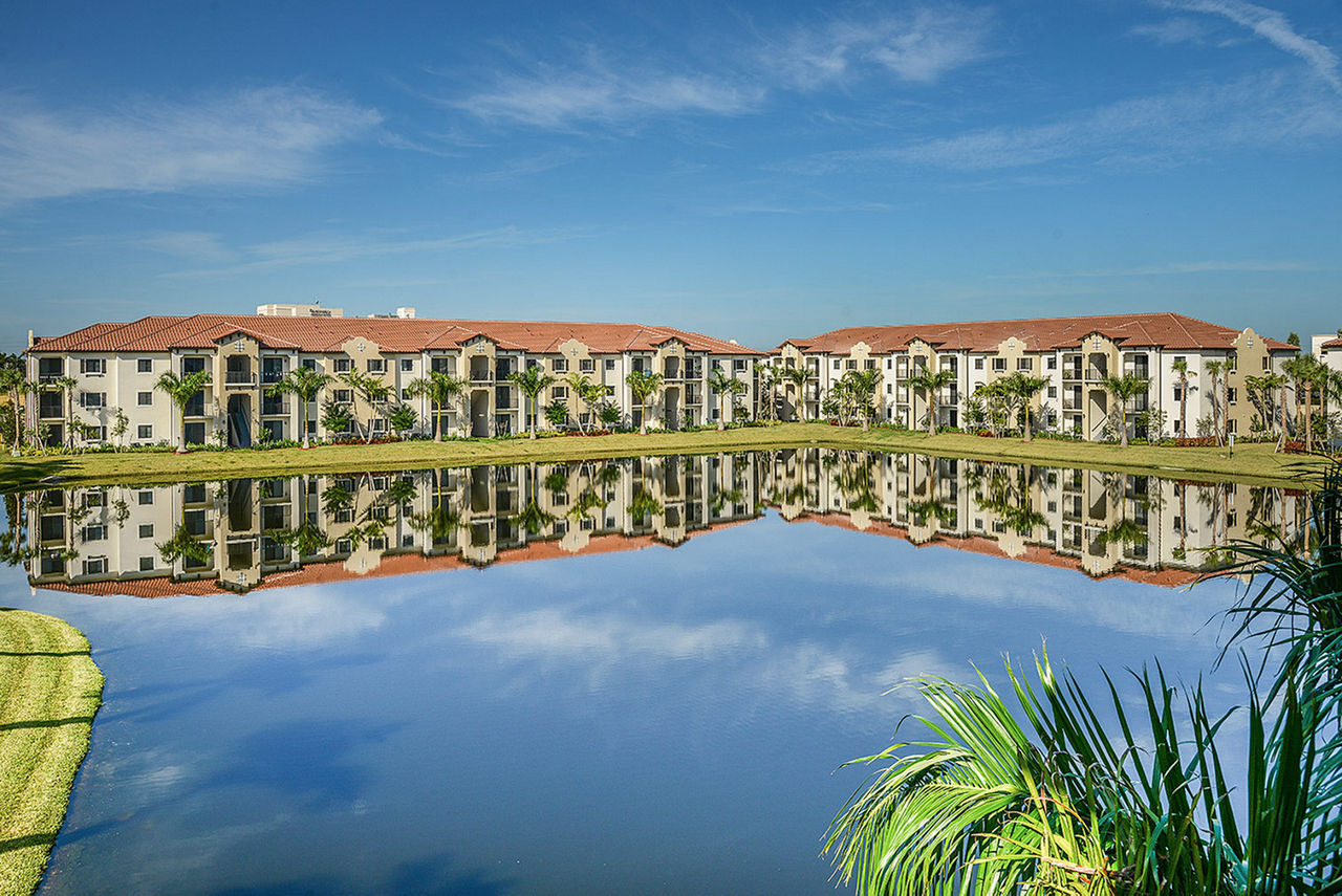 Scenic view from the balcony at Celebration Pointe Apartments