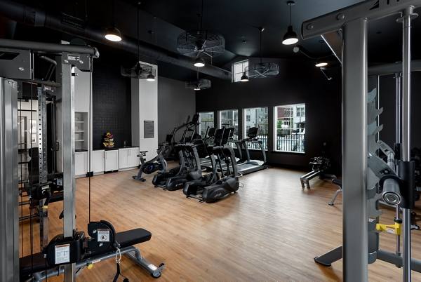fitness center at The Monty Apartments