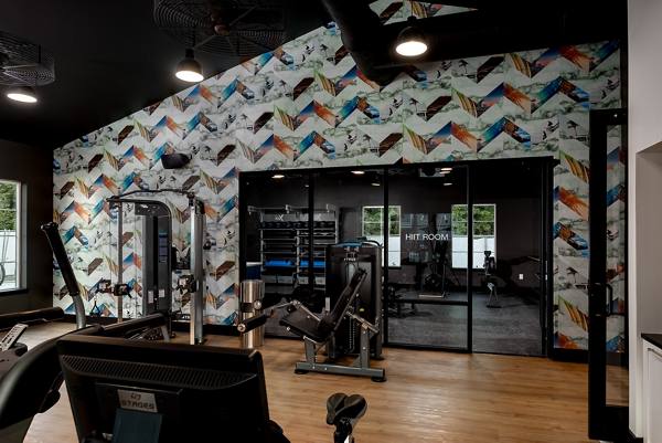 fitness center at The Monty Apartments