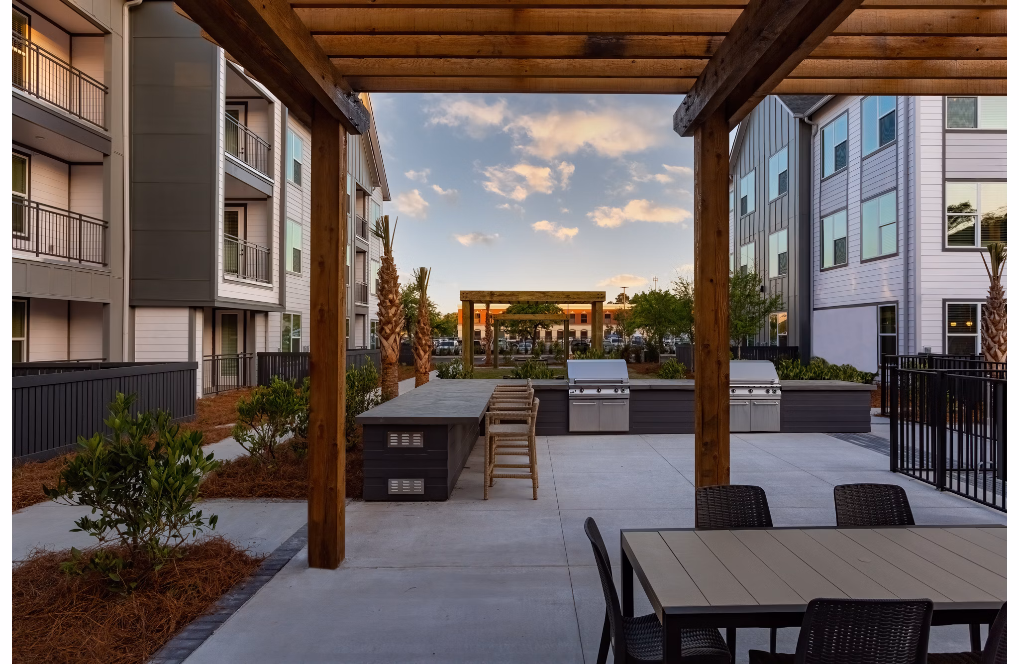 Outdoor grill area perfect for social gatherings at The Monty Apartments