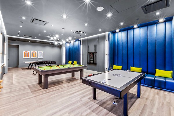 clubhouse game room at The Biltmore Apartments