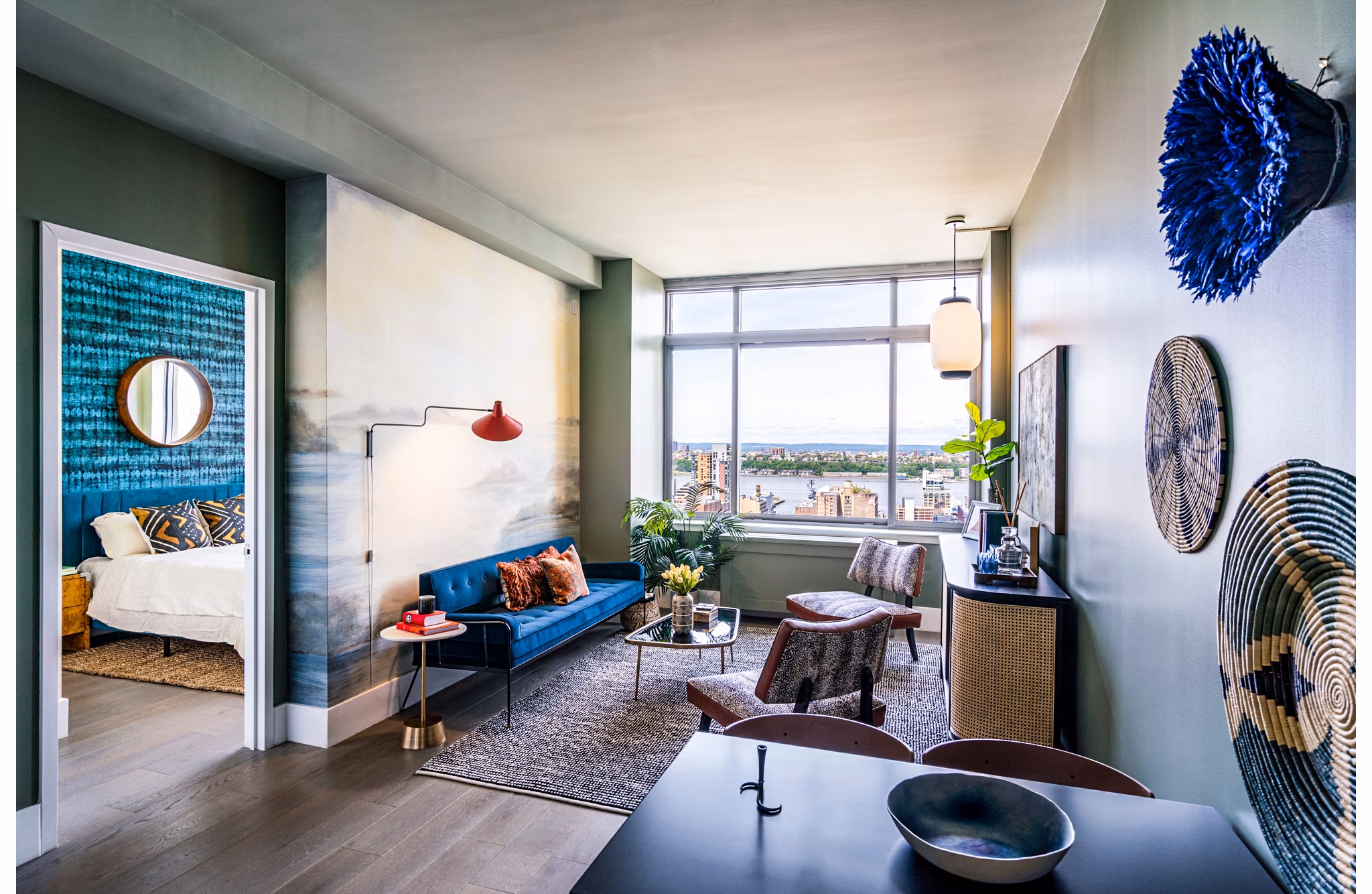 Cozy living room with modern decor at The Biltmore Apartments, offering luxury amenities and comfort in a prime location