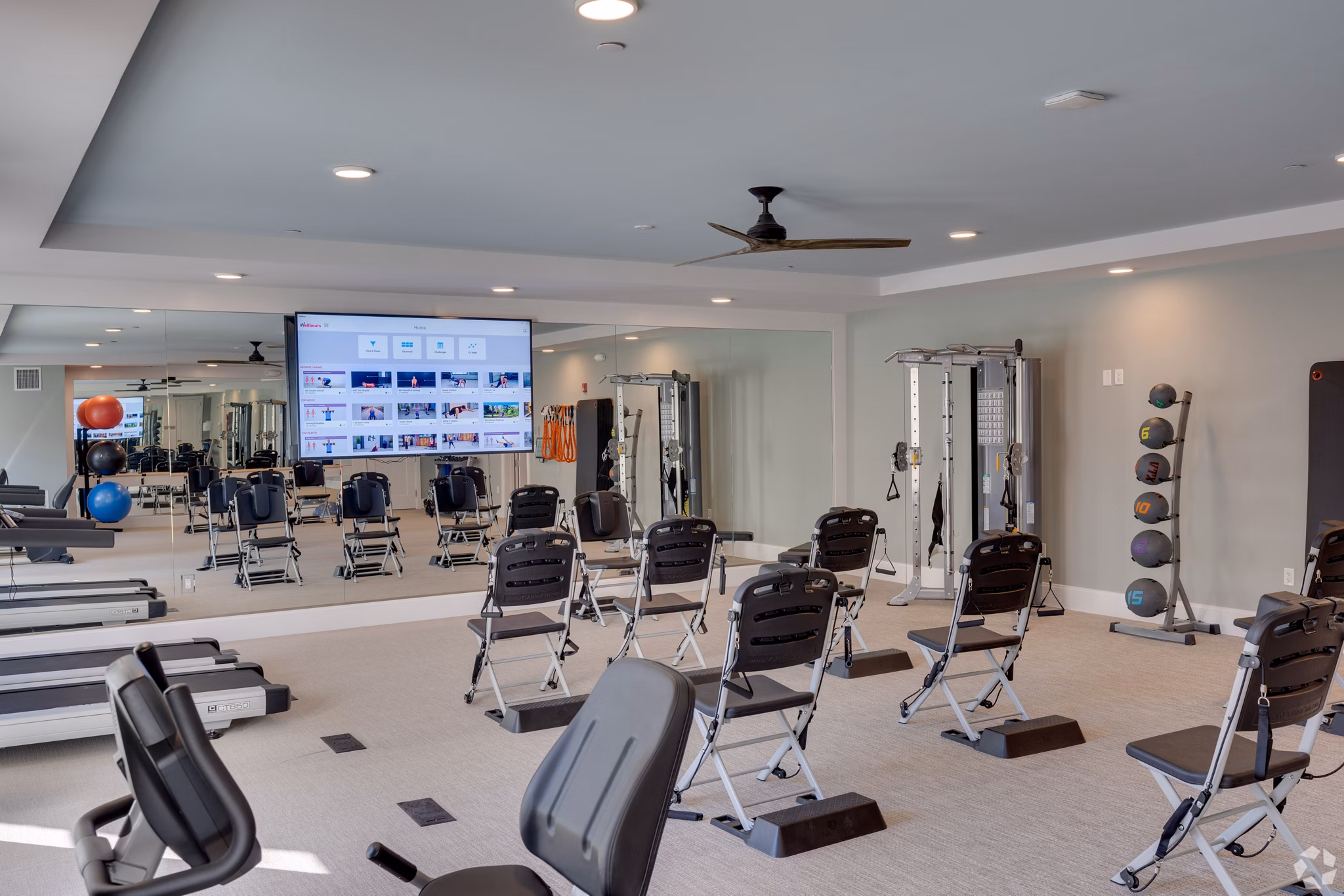 State-of-the-art fitness center featuring modern equipment at Avenida Naperville Apartments for active living
