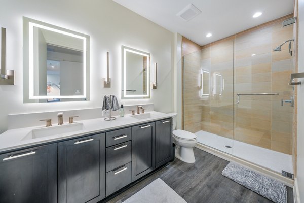 bathroom at The Residences on High Street Apartments