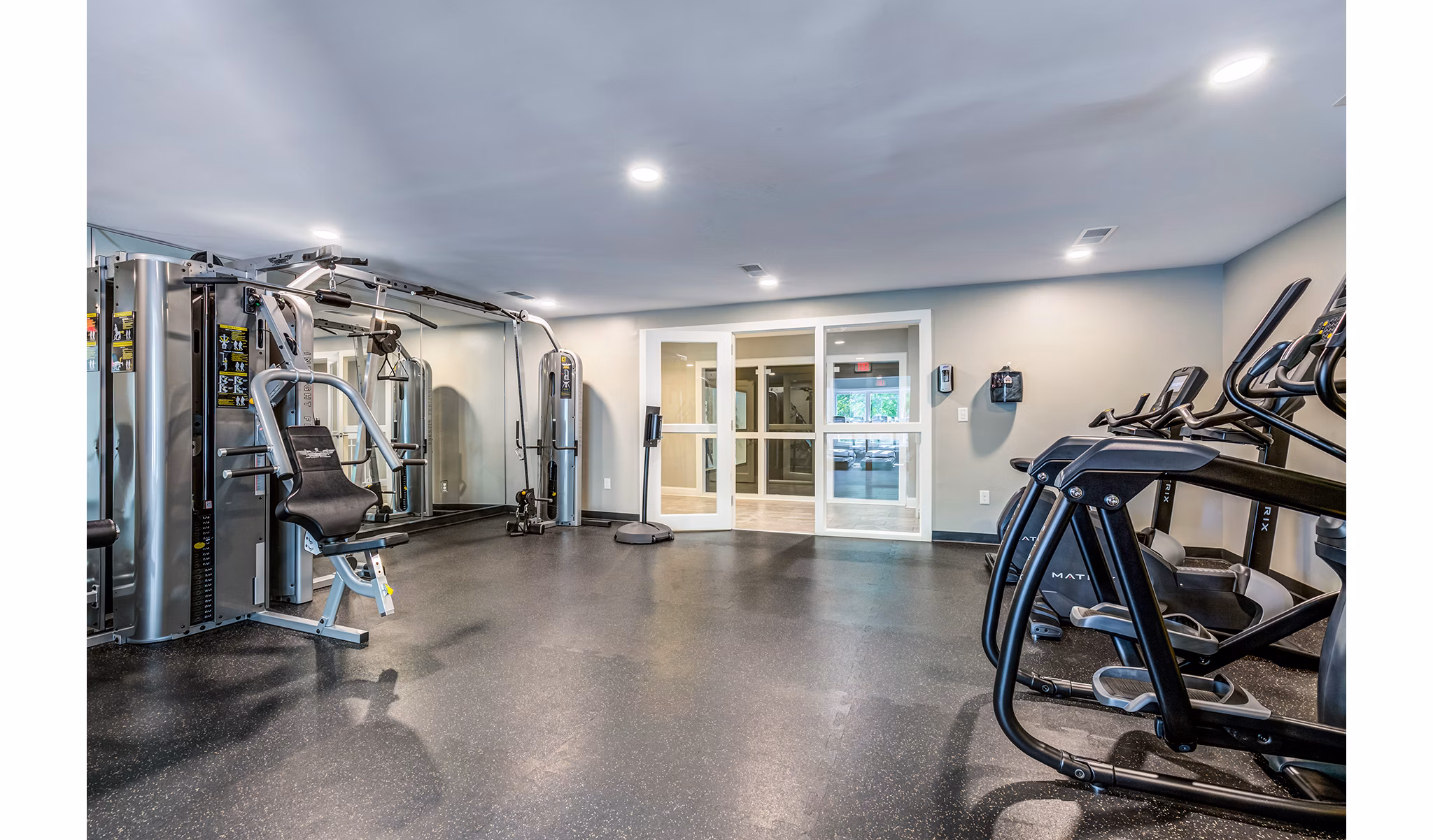 Fitness center with modern equipment at Avana Heather Ridge Apartments