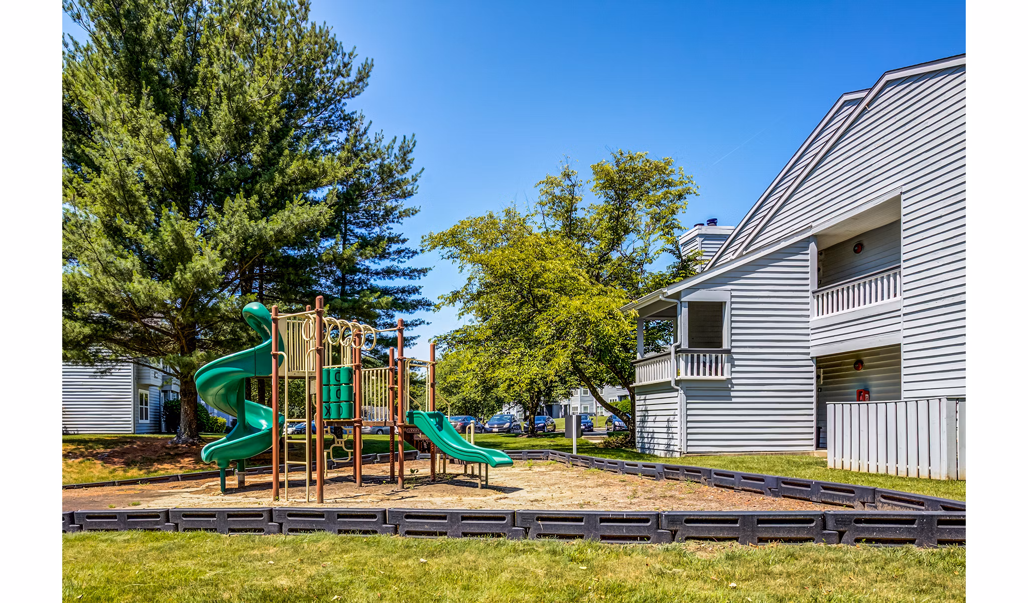 Playground with modern equipment at Avana Heather Ridge Apartments