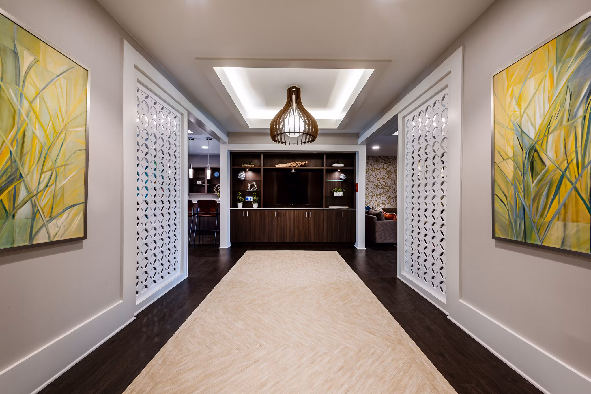 Luxurious model kitchen with stainless steel appliances at Addison Row Apartments