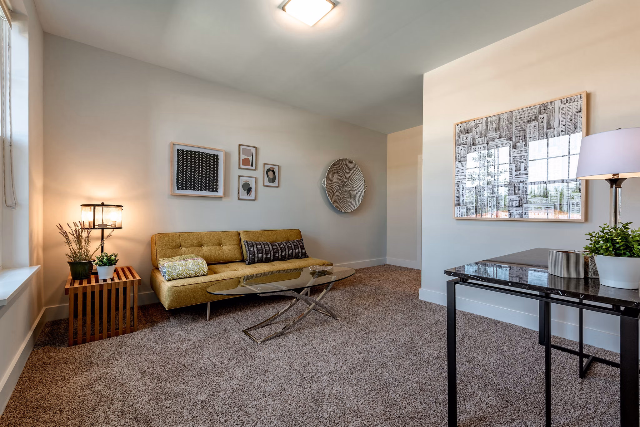 Luxurious model apartment at Addison Row with modern kitchen and spacious layout, showcasing 2021 amenities in a vibrant community