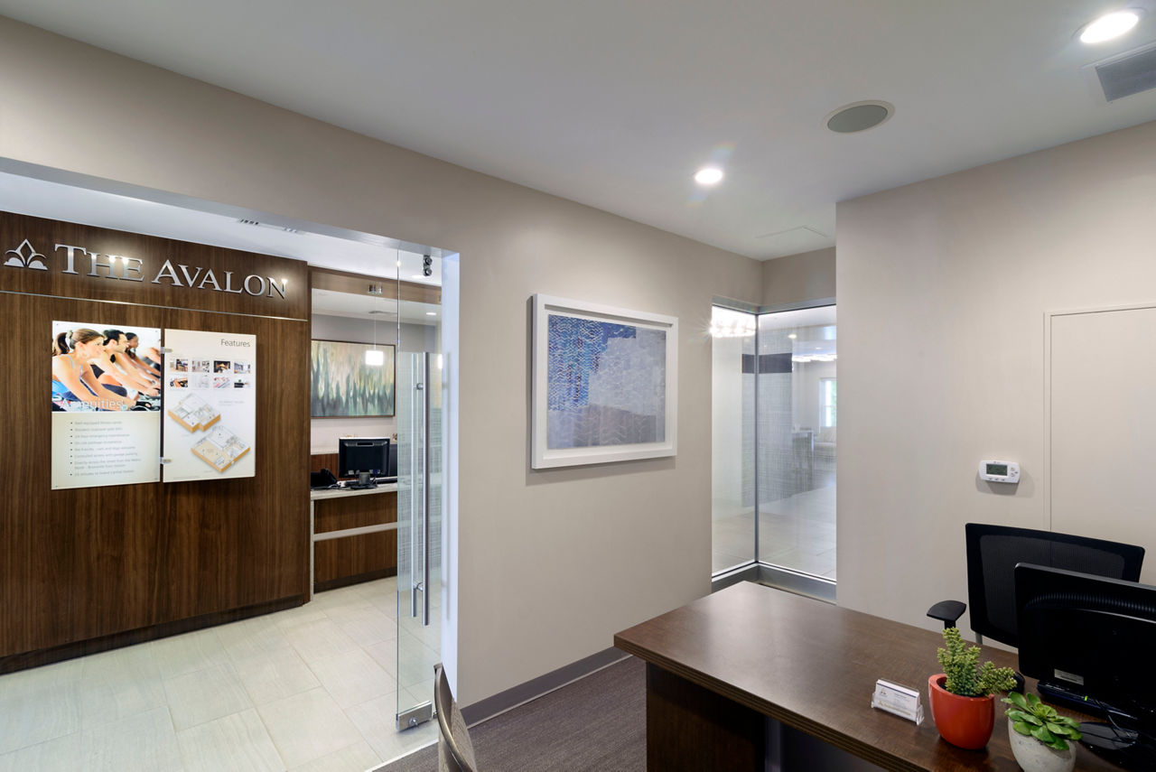 Modern clubhouse featuring spacious lounge and meeting areas at The Village at Bronxville Apartments