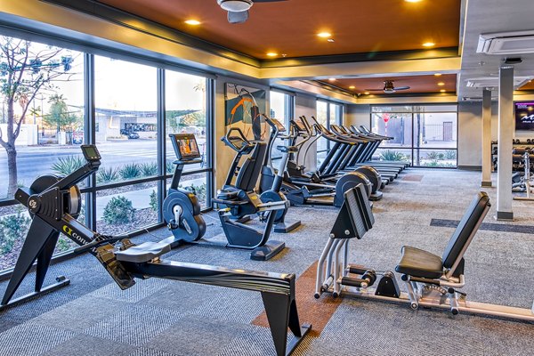 fitness center at 601 PAX Apartments