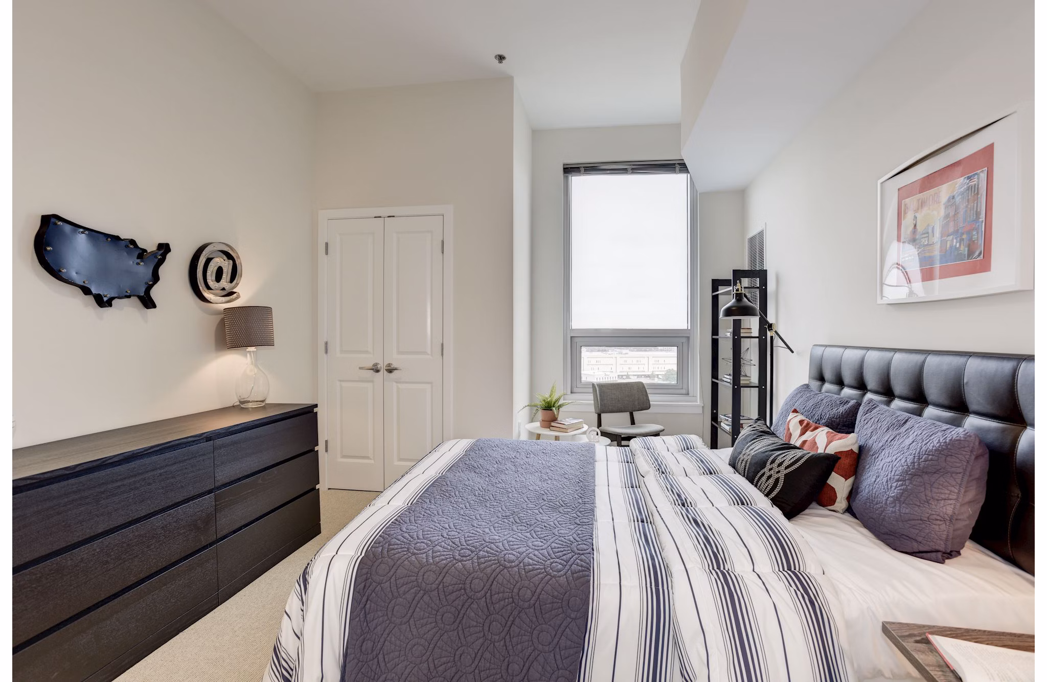 bedroom at 225 N Calvert Apartments