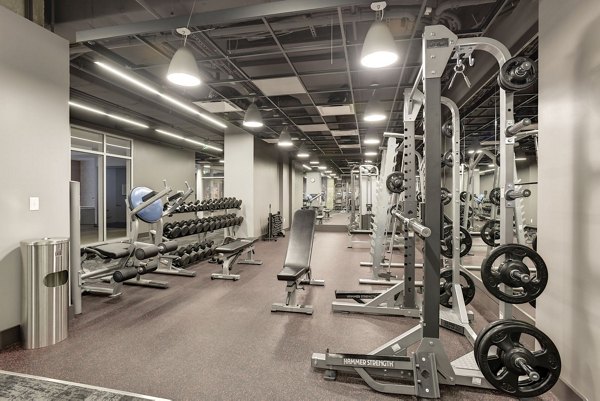 fitness center at 225 N Calvert Apartments