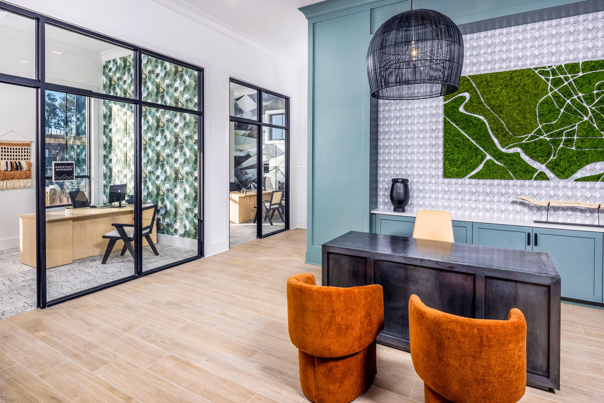 Leasing office with modern design at Broadstone Ingleside Apartments