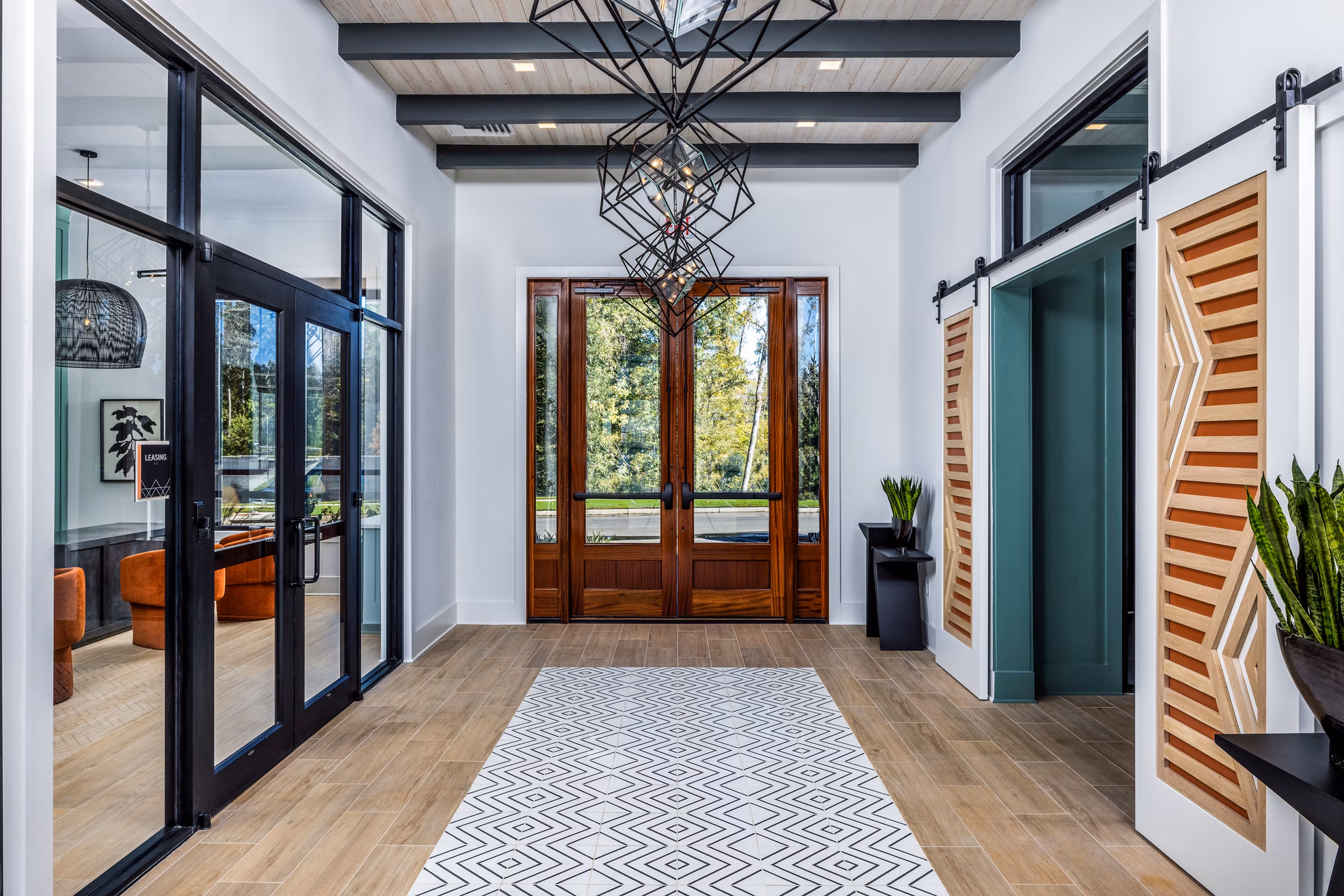 Clubhouse lobby with contemporary design at Broadstone Ingleside Apartments, offering luxury living spaces and top-notch amenities