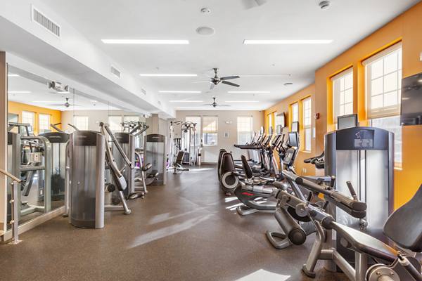 fitness center at West 130 Apartments