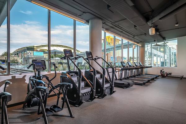 fitness center at Adeline Apartments