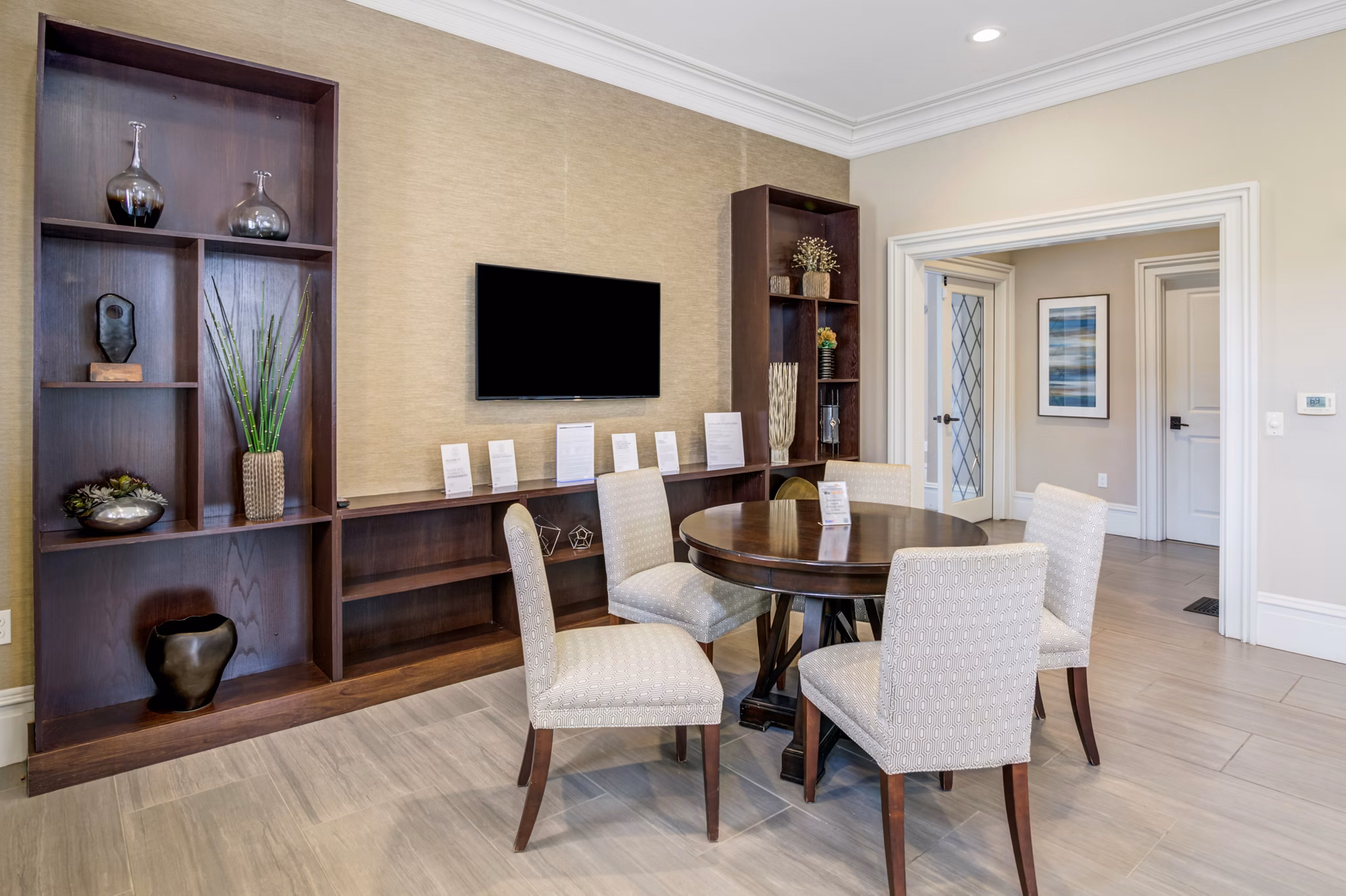 Clubhouse featuring modern design and elegant decor at Terraces on the Hudson Apartments - luxury living by the river