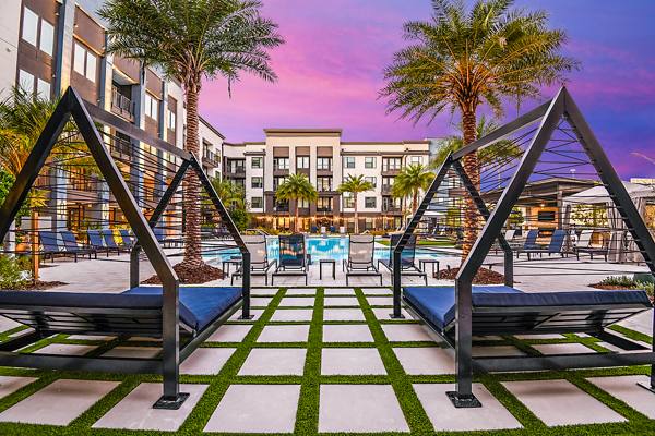 pool patio at Avere Southside Quarter Apartments