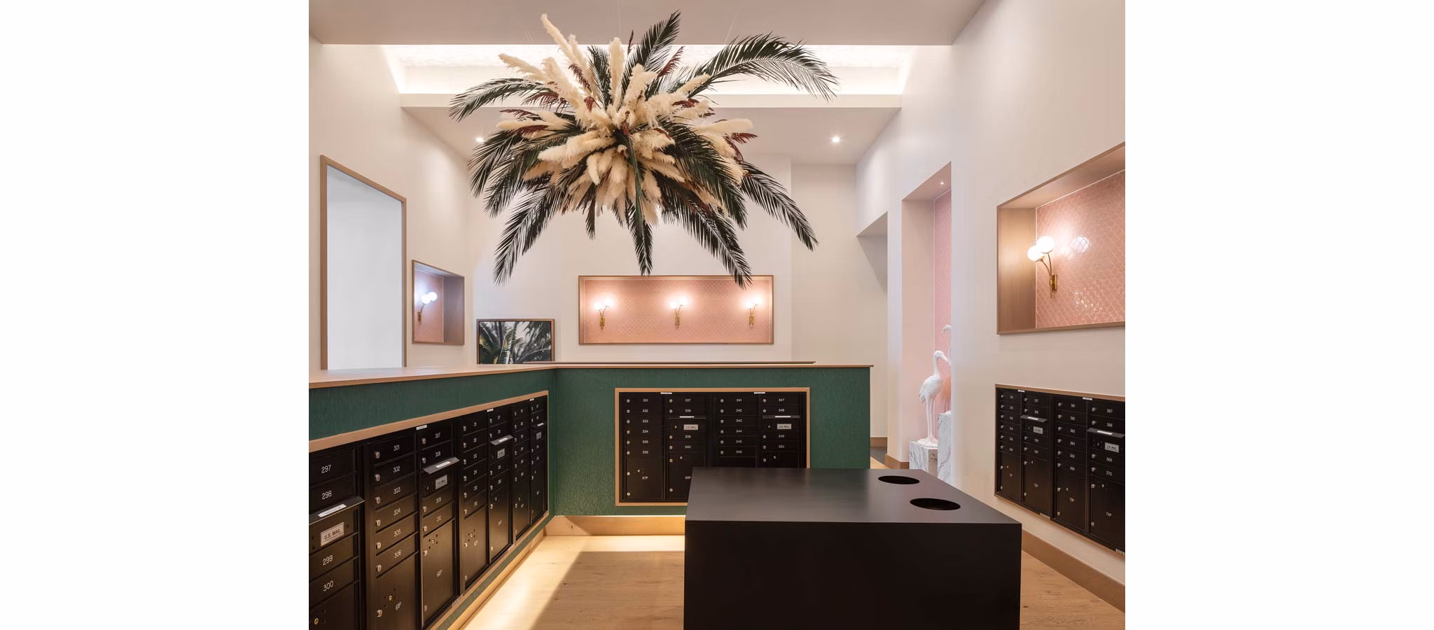 Mailroom with secure parcel lockers at Novel Midtown Tampa Apartments