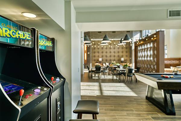 game room at Elevation at the Village Apartments