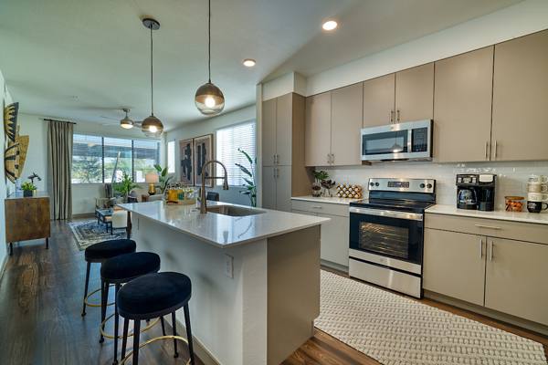 kitchen at Elevation at the Village Apartments