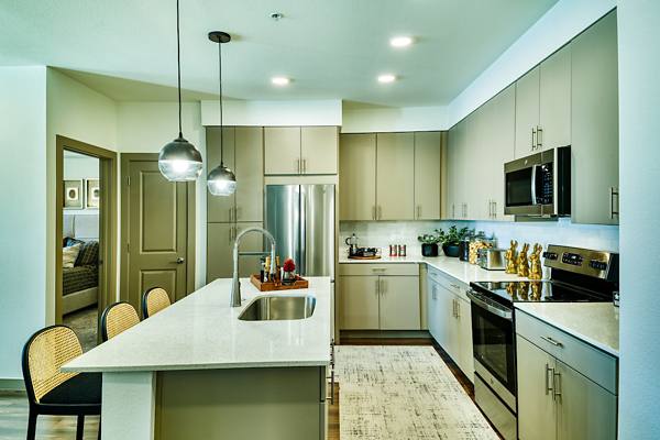 kitchen at Elevation at the Village Apartments