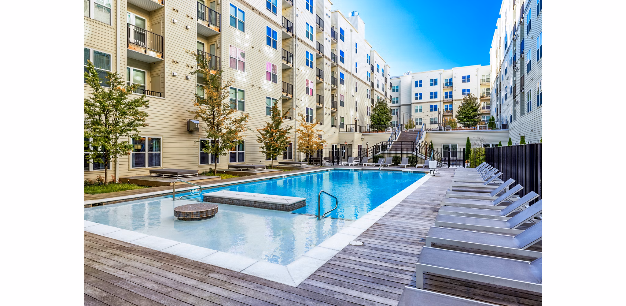 Relaxing pool at Esplanade at National Harbor Apartments offering luxurious leisure in a vibrant community