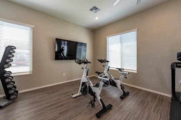 fitness center at Vlux at Sunset Farms Apartments