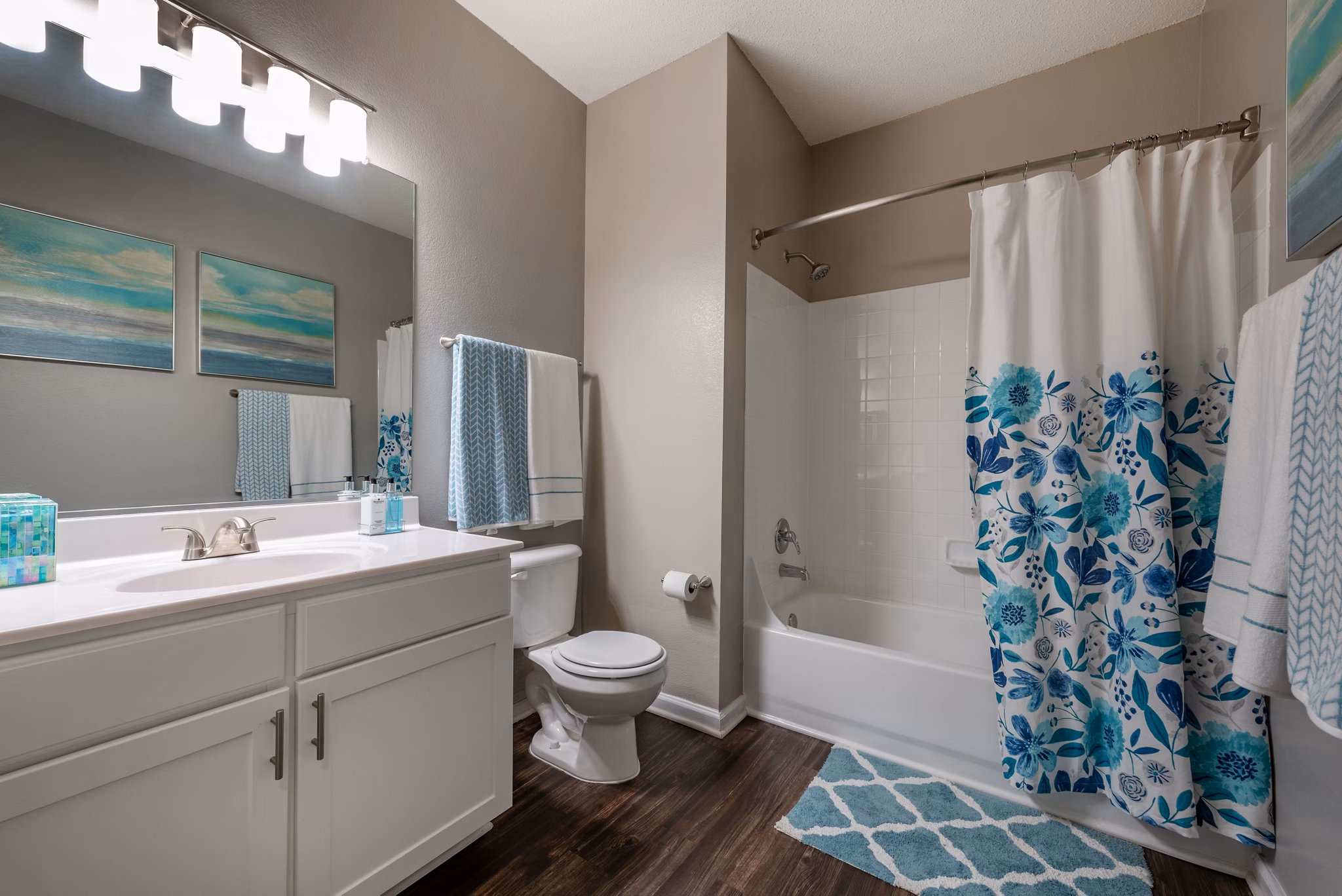 Luxurious bathroom with sleek fixtures and elegant design at Avana Red Run Apartments