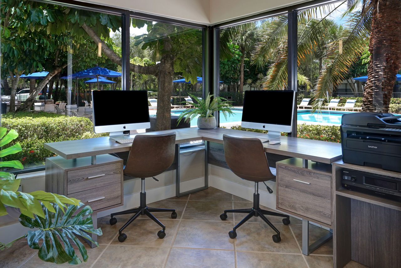 Work space at Plantation Colony Apartments