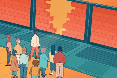 Illustration by Olivia Fields of Lesley Slaton Brown's personal essay: Inclusivity is more than just a seat at the table