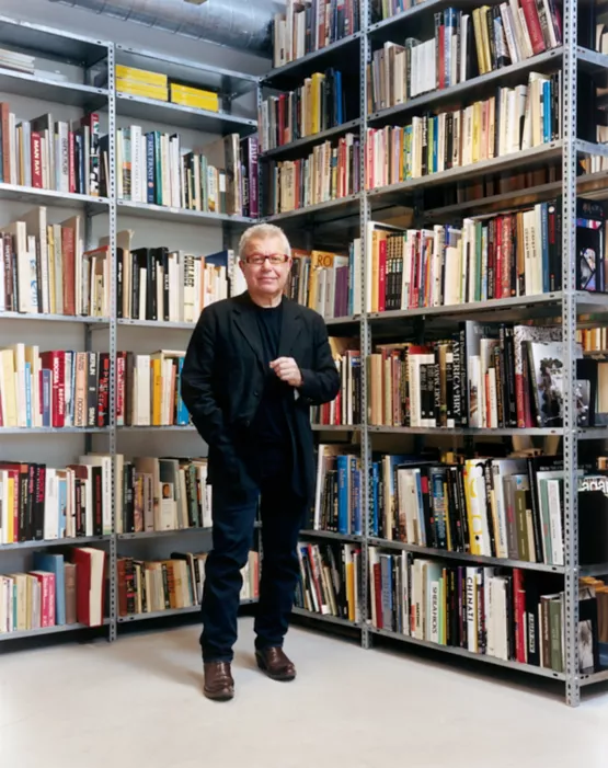 Libeskind in his studio in New York City, one block away from Ground Zero — and the project that catapulted him into the public spotlight. 
