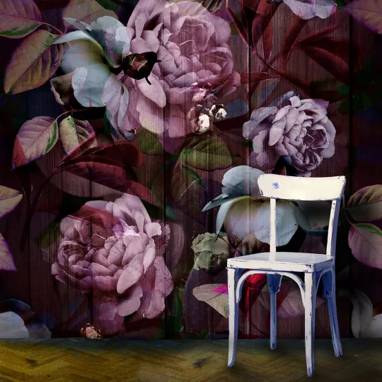 Kews Ghost Roses, a printed fabric designed by Annette Taylor-Anderson.