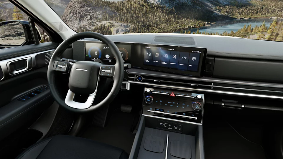 360 Interior Image of the 2026 SANTA FE Hybrid SEL in Black