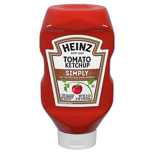 Heinz Simply Tomato Ketchup, 31 oz
The thick & rich ketchup you love made only with real, simple ingredients - no high fructose corn syrup or GMO ingredients.