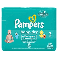 Pampers Baby-Dry Diapers, Size 3, 16-28 lb, 32 count
