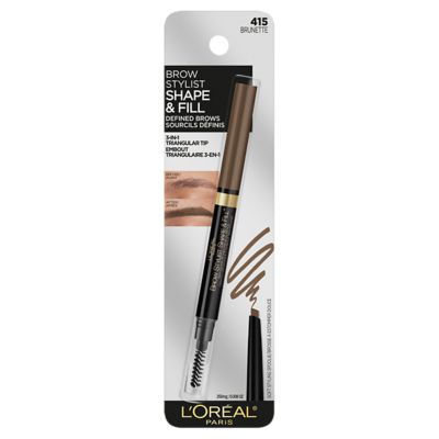 L'Oréal Paris Brow Stylist Shape & Fill 415 Brunette 3-in-1 Triangular Tip Mechanical Pencil, 0.006