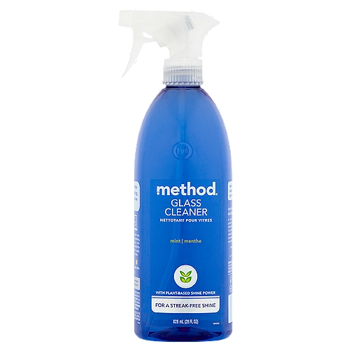 Method Mint Glass Cleaner, 28 fl oznWe think there's a time and place for streaking. It just shouldn't involve your glass.nnIt's your time to shinenIf you're under the impression that only ammonia can get your glass surfaces gleaming, and you're in for a breath of fresh air. With plant-based shine power, this delightfully-scented spray eliminates dirt, dust + pesky handprints, all without streaks or stank.